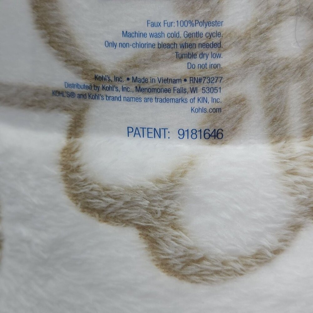 The Big One Oversized Plush Throw Blanket Frosted Tan Leaves 60" x 72" - Picture 5 of 7